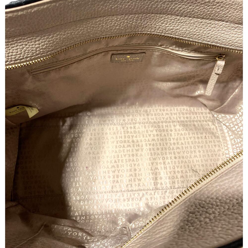 Kate Spade New York Chester Street Allyn Large Tan Blush Black Tassel EUC - Picture 7 of 9